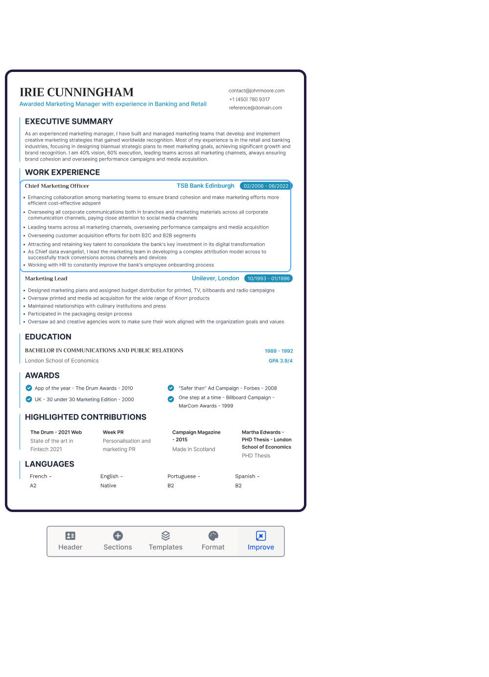AI CV builder preview 1